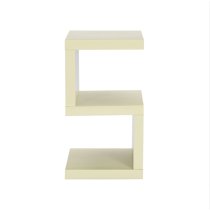 Miami High Gloss S Shape Design Side Table In Cream