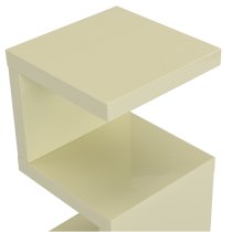 Miami High Gloss S Shape Design Side Table In Cream