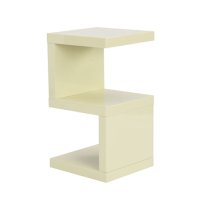 Miami High Gloss S Shape Design Side Table In Cream