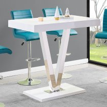 Vienna High Gloss Bar Table Rectangular In White