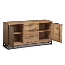 Barras Wooden Sideboard In Solid Oak With 2 Doors And 3 Drawers