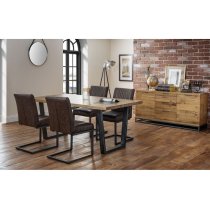 Barras Wooden Dining Table In Solid Oak And Metal Legs