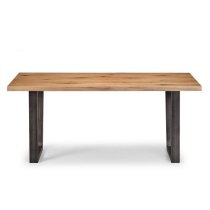 Barras Wooden Dining Bench In Solid Oak And Metal Legs