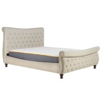 Copen Fabric Super King Size Bed In Warm Stone