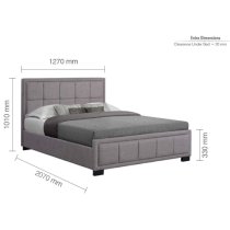 Hanover Fabric Small Double Bed In Grey