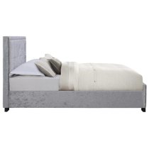 Hanover Fabric King Size Bed In Steel Crushed Velvet