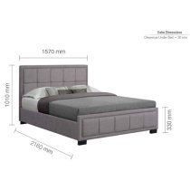 Hanover Fabric King Size Bed In Grey