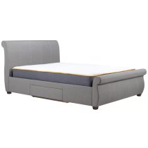 Lannister Fabric Double Bed With 2 Drawers In Grey