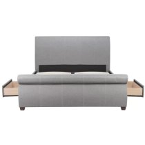 Lannister Fabric Double Bed With 2 Drawers In Grey