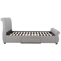 Lannister Fabric Double Bed With 2 Drawers In Grey