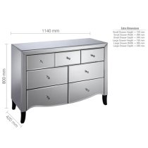 Polearm Mirrored Chest Of 7 Drawers In Silver