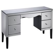 Polearm Mirrored Dressing Table With 4 Drawers In Silver