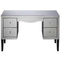 Polearm Mirrored Dressing Table With 4 Drawers In Silver