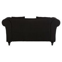 Kelly Upholstered Fabric 2 Seater Sofa In Black