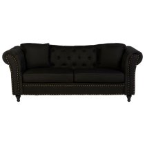 Kelly Upholstered Fabric 3 Seater Sofa In Black