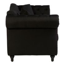 Kelly Upholstered Fabric 3 Seater Sofa In Black