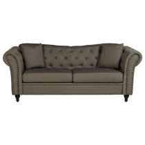 Kelly Upholstered Fabric 3 Seater Sofa In Grey