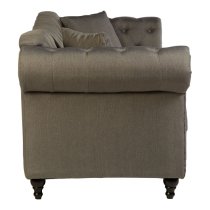 Kelly Upholstered Fabric 3 Seater Sofa In Grey