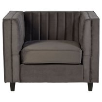 Lismore Upholstered Velvet Armchair In Grey