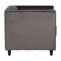 Lismore Upholstered Velvet Armchair In Grey