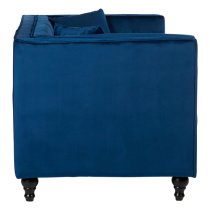 Hannah Upholstered Velvet 2 Seater Sofa In Navy Blue