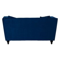 Hannah Upholstered Velvet 2 Seater Sofa In Navy Blue