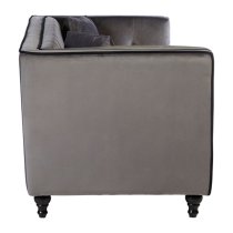 Hannah Upholstered Velvet 3 Seater Sofa In Grey