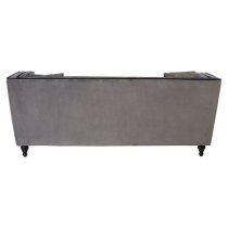 Hannah Upholstered Velvet 3 Seater Sofa In Grey