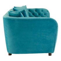 Revive Upholstered Velvet 3 Seater Sofa In Blue