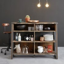 Merano Wooden Bar Unit In Old Wood And Matera Grey