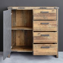 Merano Chest Of Drawers In Old Wood And Matera Grey With 1 Door