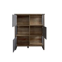 Merano Wooden Shelving Unit In Old Wood And Matera Grey And LED