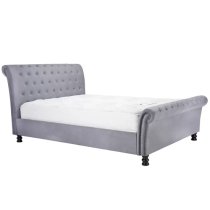 Opulent Fabric Double Bed In Grey