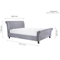 Opulent Fabric Double Bed In Grey