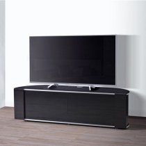 Sanja Large Corner High Gloss TV Stand With Doors In Black