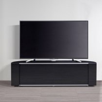 Sanja Large Corner High Gloss TV Stand With Doors In Black