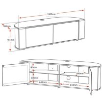 Sanja Large Corner High Gloss TV Stand With Doors In Black