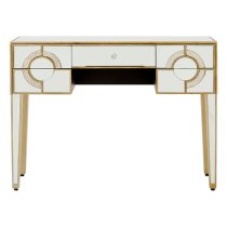 Antibes Mirrored Glass Console Table In Antique Silver