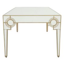 Antibes Mirrored Glass Dining Table In Antique Silver