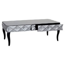 Brice Rectangular Mirrored Glass Coffee Table In Silver