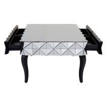 Brice Rectangular Mirrored Glass Coffee Table In Silver