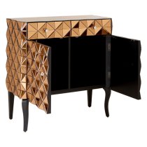 Brice Mirrored Glass Sideboard With 2 Doors 2 Drawers In Copper