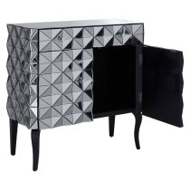 Brice Mirrored Glass Sideboard With 2 Doors 2 Drawers In Silver