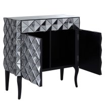 Brice Mirrored Glass Sideboard With 2 Doors 2 Drawers In Silver