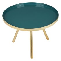 Argenta Small Metal Side Table In Diesel Green And Gold