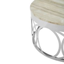 Midtown Round Marble Top Coffee Table With Steel Frame