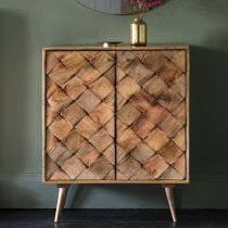 Neenah Compact Mango Wood Sideboard With 2 Doors In Burnt Wax