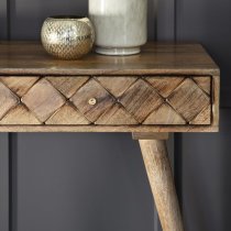 Neenah Mango Wood Console Table With 2 Drawers In Burnt Wax