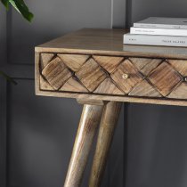 Neenah Mango Wood Console Table With 2 Drawers In Burnt Wax