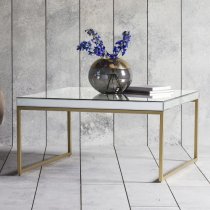 Petard Mirrored Coffee Table With Champagne Metal Frame